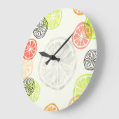 Kleurrijke Citrus Slice Wall Clock – Summer Fruit  Grote Klok (Hoek)