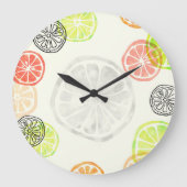 Kleurrijke Citrus Slice Wall Clock – Summer Fruit  Grote Klok (Voorkant)