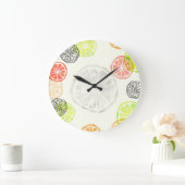 Kleurrijke Citrus Slice Wall Clock – Summer Fruit  Grote Klok (Huis)