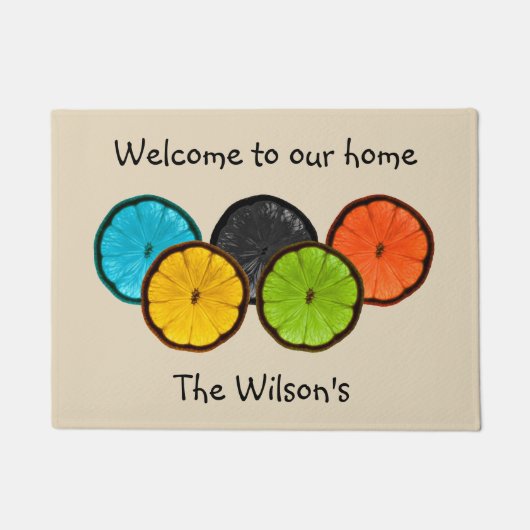 Kleurrijke Citrus Slices door Mat (Voorkant)