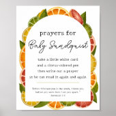 Kleurrijke Citrusgebeden voor Baby shower Teken Poster (Voorkant)