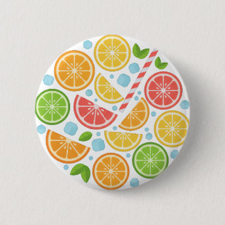 Kleurrijke citrusvrucht knopspeld - Zomer citroen  Ronde Button 5,7 Cm