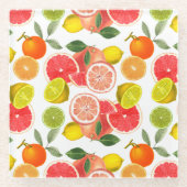 Kleurrijke citrusvruchten glazen onderzetter (Voorkant)