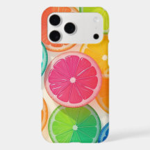 Kleurrijke citrusvruchtschijf iPhone-hoes – Leuk &