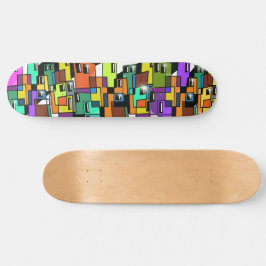 Kleurrijke Cityscape Skateboard Deck
