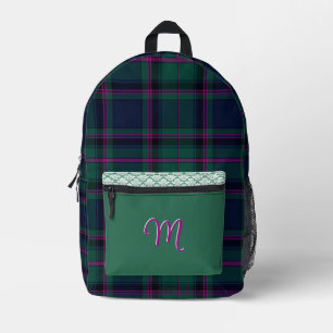 Kleurrijke Clan Cooper Plaid Monogrammed Gedrukt Bedrukte Rugzak