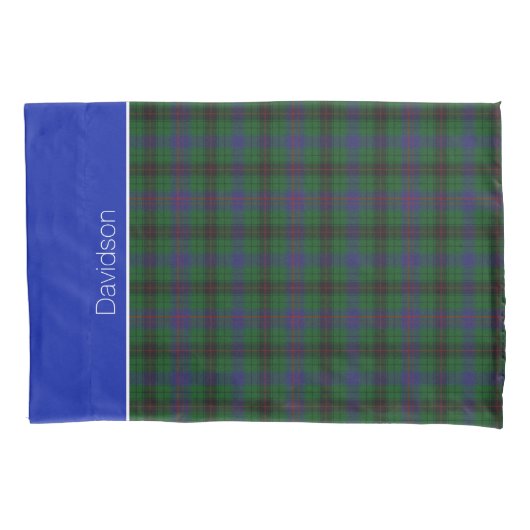 Kleurrijke Clan Davidson Tartan Plaid Pillow Hoesj Kussensloop (Voorkant)