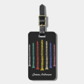 kleurrijke Clarinets Bagagelabel (Voorkant verticaal)