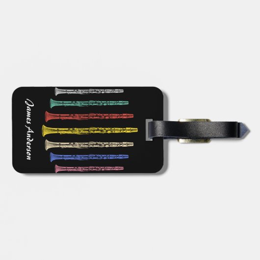 kleurrijke Clarinets Bagagelabel (Achterkant horizontaal)