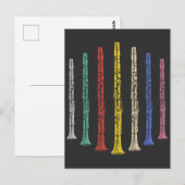 kleurrijke Clarinets Briefkaart (Voorkant / Achterkant)