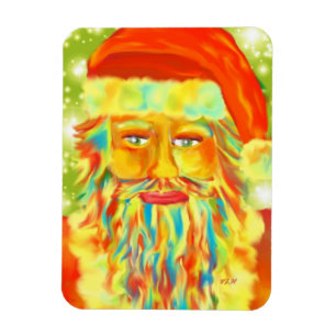 "Kleurrijke Claus" Santa Art van Victoria Lynn Hal Magneet