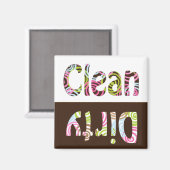 Kleurrijke Clean/Dirty Dish Washer Magnet (Voorkant / Achterkant)
