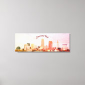 Kleurrijke Cleveland Skyline Canvas Print (Voorkant)