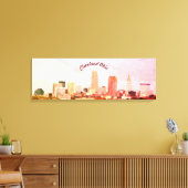 Kleurrijke Cleveland Skyline Canvas Print (Insitu (Woonkamer))