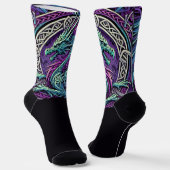 Kleurrijke Close-up Draak Sokken (Gebogen)