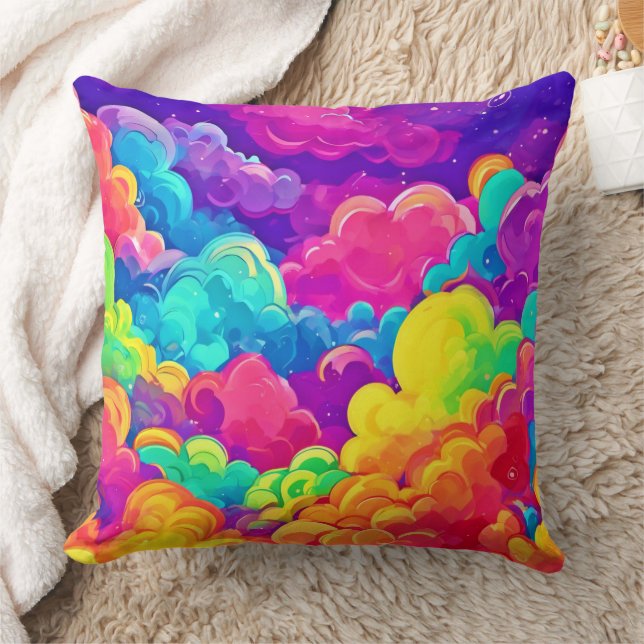 Kleurrijke Cloudscape Art Kussen (Deken)