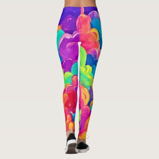 Kleurrijke Cloudscape Art Leggings (Achterkant)