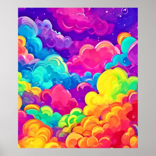 Kleurrijke Cloudscape Art Poster (Voorkant)