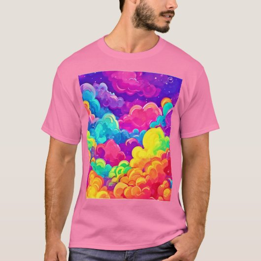 Kleurrijke Cloudscape Art T-shirt (Voorkant)