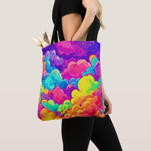 Kleurrijke Cloudscape Art Tote Bag (Dichtbij)
