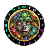 Kleurrijke Clown Face Dartboard met rode neus Dartbord (Voorkant)
