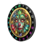 Kleurrijke Clown Face Dartboard met rode neus Dartbord (Voorkant Rechts)