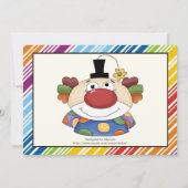 Kleurrijke clown gestreepte border kids verjaardag kaart (Achterkant)