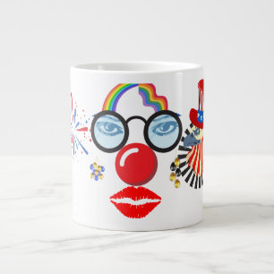 Kleurrijke clown grote koffiekop