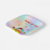 Kleurrijke Clown Hamantash Happy Purim Papieren Bordje (Gebogen)