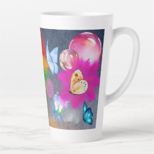 Kleurrijke clown karakter latte mok