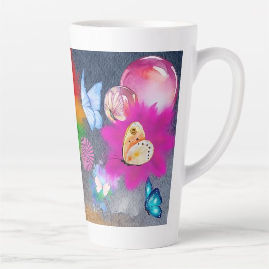 Kleurrijke clown karakter latte mok (Rechts)