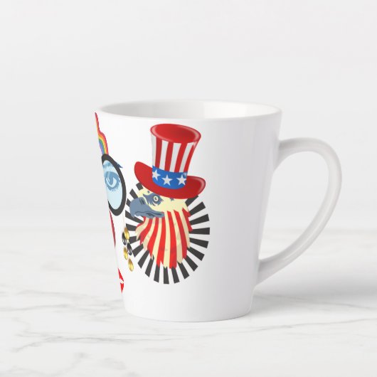 Kleurrijke clown latte mok (Rechts)