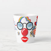 Kleurrijke clown latte mok (Voorkant)