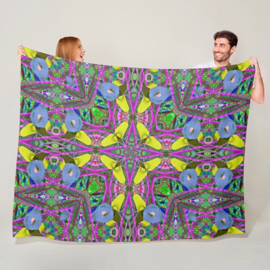 Kleurrijke Clown Mandala Fleece Deken (In situ)