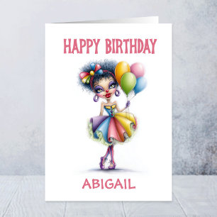 Kleurrijke Clown met Ballonnen Verjaardag Kaart