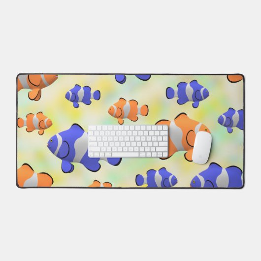 Kleurrijke clownvis Ocean 3D aquatisch ontwerp Bureaumat (Keyboard & Muis)