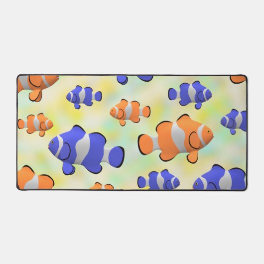 Kleurrijke clownvis Ocean 3D aquatisch ontwerp Bureaumat (Voorkant)