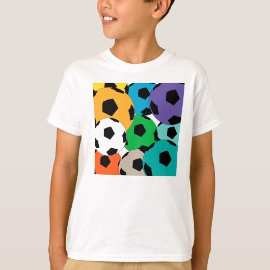 Kleurrijke cluster van voetballen t-shirt (Voorkant)