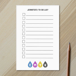 Kleurrijke CMYK Ink Drops To-Do lijst Post-it® Notes