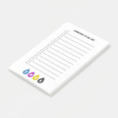 Kleurrijke CMYK Ink Drops To-Do lijst Post-it® Notes (Schuin)