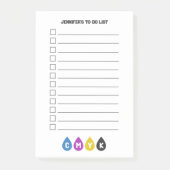Kleurrijke CMYK Ink Drops To-Do lijst Post-it® Notes (Voorkant)
