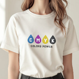 Kleurrijke CMYK Ink Drops Vrouwen T-shirt