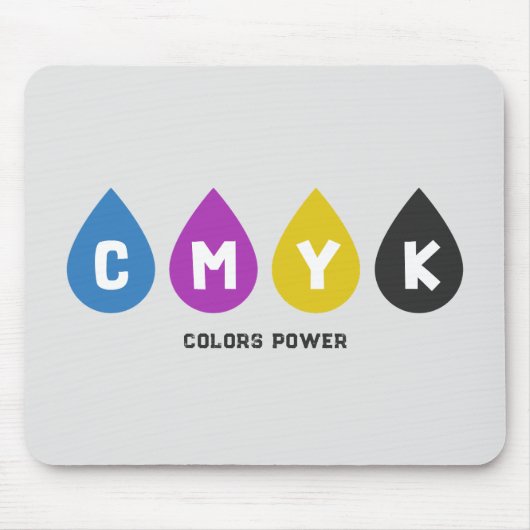 Kleurrijke CMYK Inktdruppels Muismat (Voorkant)