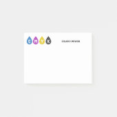 Kleurrijke CMYK-inktdruppels Post-it® Notes (Voorkant)