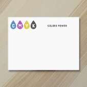 Kleurrijke CMYK-inktdruppels Post-it® Notes