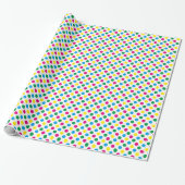 Kleurrijke CMYK Polka Dots Cadeaupapier (Uitgerold)