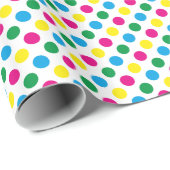 Kleurrijke CMYK Polka Dots Cadeaupapier (Rol Hoek)