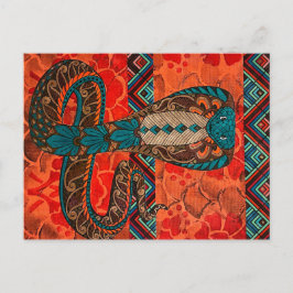kleurrijke cobra briefkaart