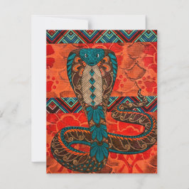 kleurrijke cobra notitiekaartje