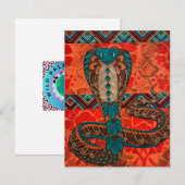 kleurrijke cobra notitiekaartje (Voorkant / Achterkant)